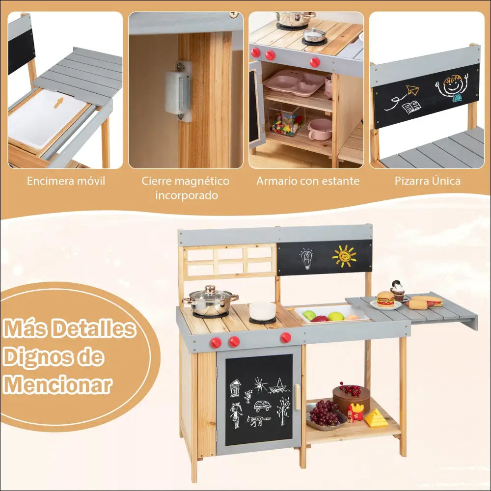 Cocinitas de Madera para Aire Libre Diversión Educativa para Niños - Juguete
