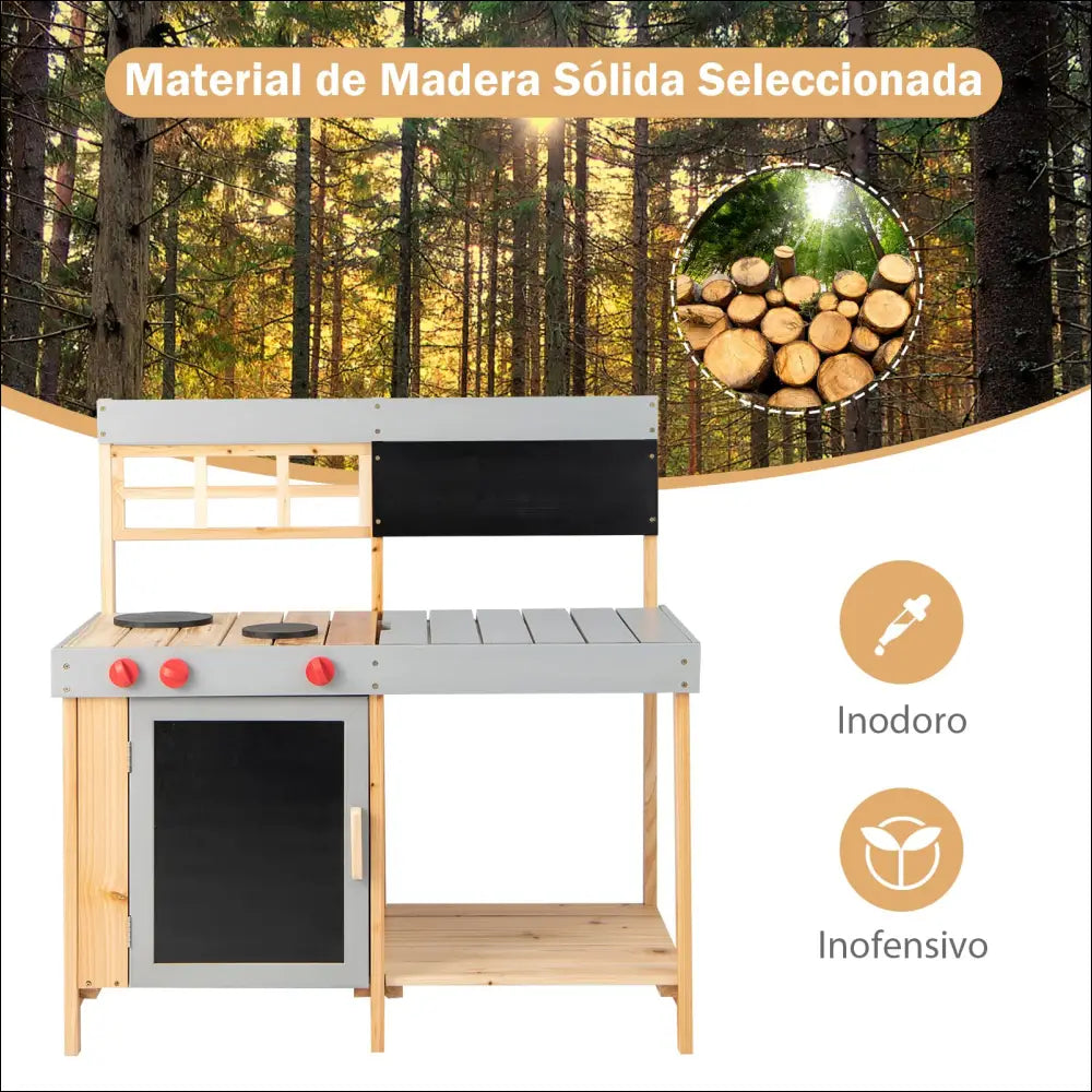 Cocinitas de Madera para Aire Libre Diversión Educativa para Niños - Juguete