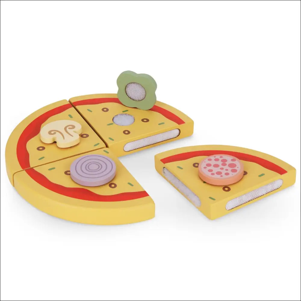 Juego de madera de pizza con rodajas y toppings para Horno Pizzería infantil