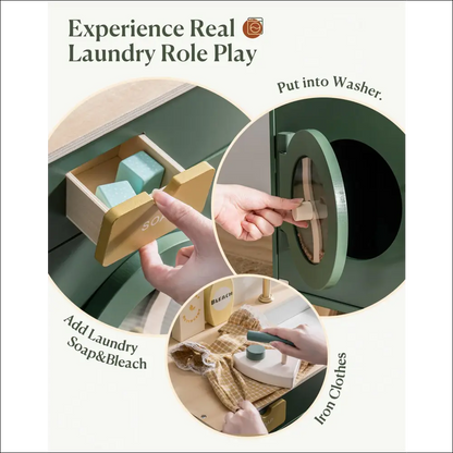 Lavadora de Madera ROBUD para que los niños puedan aprender jugando - Juguete