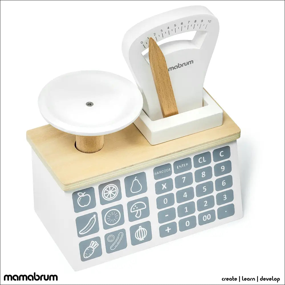 Balanza de cocina de juguete con display digital del MINIMARKET de Madera